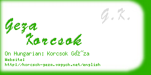geza korcsok business card